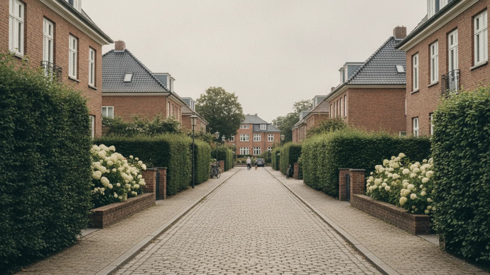 Einfamilienhausstraße mit Hecken und Vorgärten in Hamburg-Eidelstedt