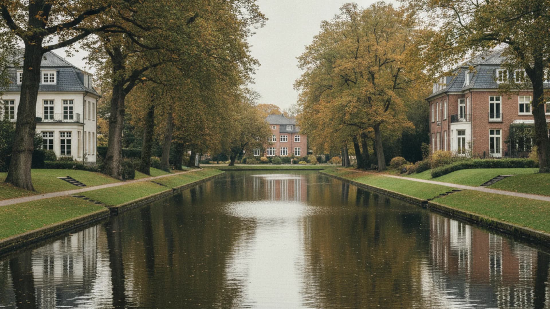 Alsterlauf mit Villengrundstücken und altem Baumbestand in Hamburg-Wellingsbüttel
