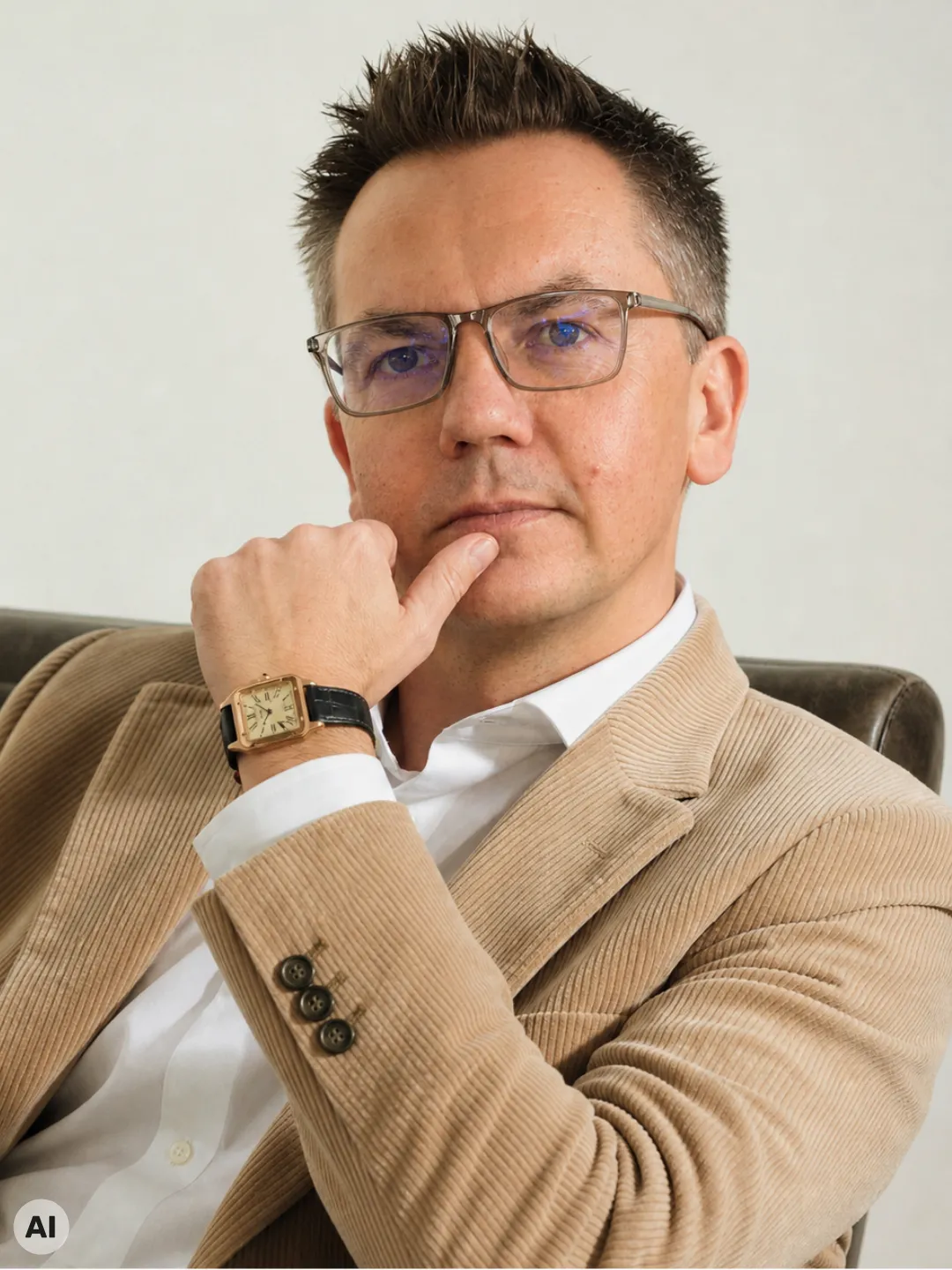 Matthias Schwier, selbstständiger Immobilienberater für die Deutsche Bank Immobilien GmbH, KI-generiertes Porträt
