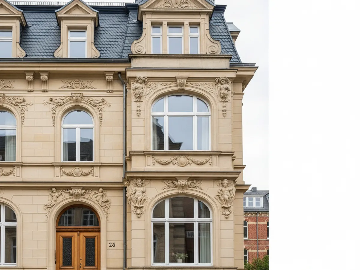 Gründerzeitvilla mit Stuckfassade und Erker in Hamburg-Harvestehude