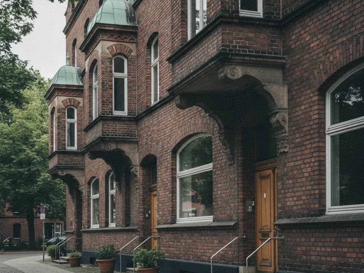 Rotklinkerfassade mit Erkern in Hamburg-Hoheluft-West